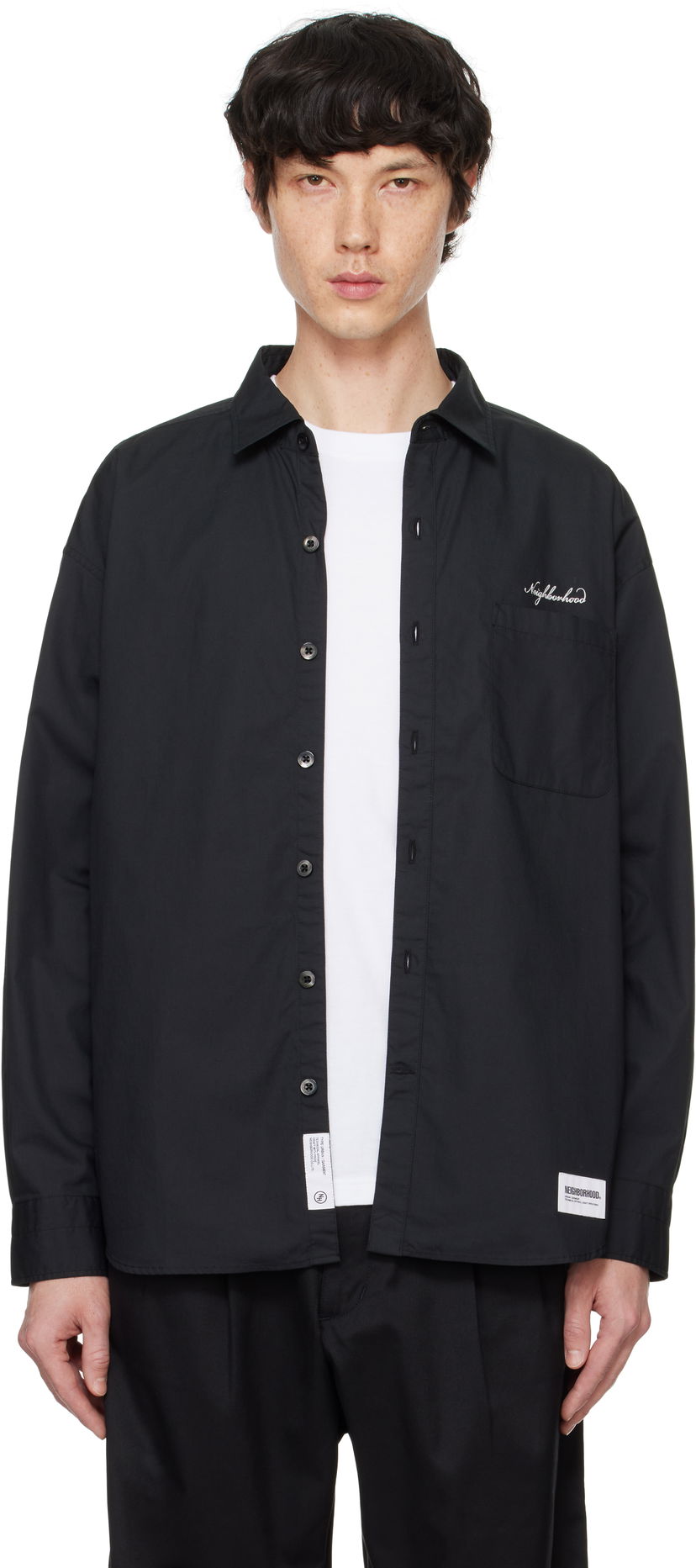 Košulja Neighborhood Shirt Long Sleeve Crna | 242SPNH-SHM01