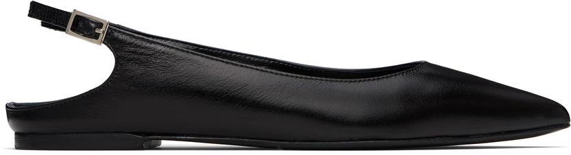 Dodaci BY FAR BY FAR Koyna Creased Calf Leather Ballerina Flats Crna | MWFFC026CL034BK001PL