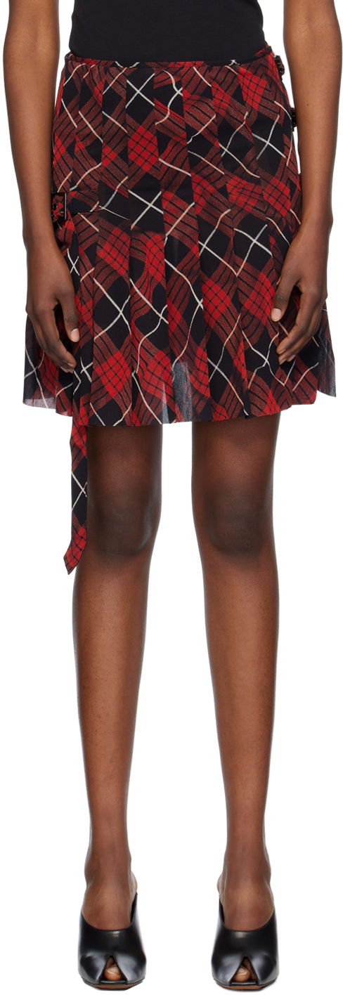 Suknja Jean Paul Gaultier Distorted Tartan Skirt Crvena | 24/31-F-JU105-T568-300001
