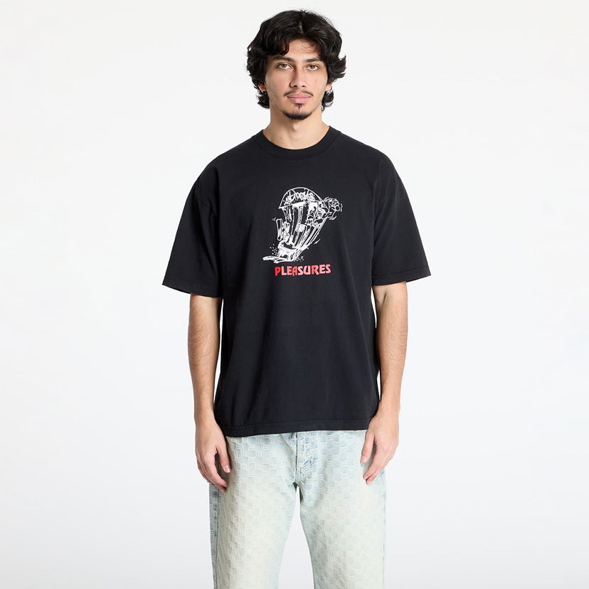 Majica kratkih rukava Pleasures Pleasures 9Th Street Graphic T-Shirt Crna | P25SP067 BLACK