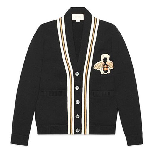 Džemper Gucci Gucci Cardigan with Applique Crna | 456883-X5H38-1082