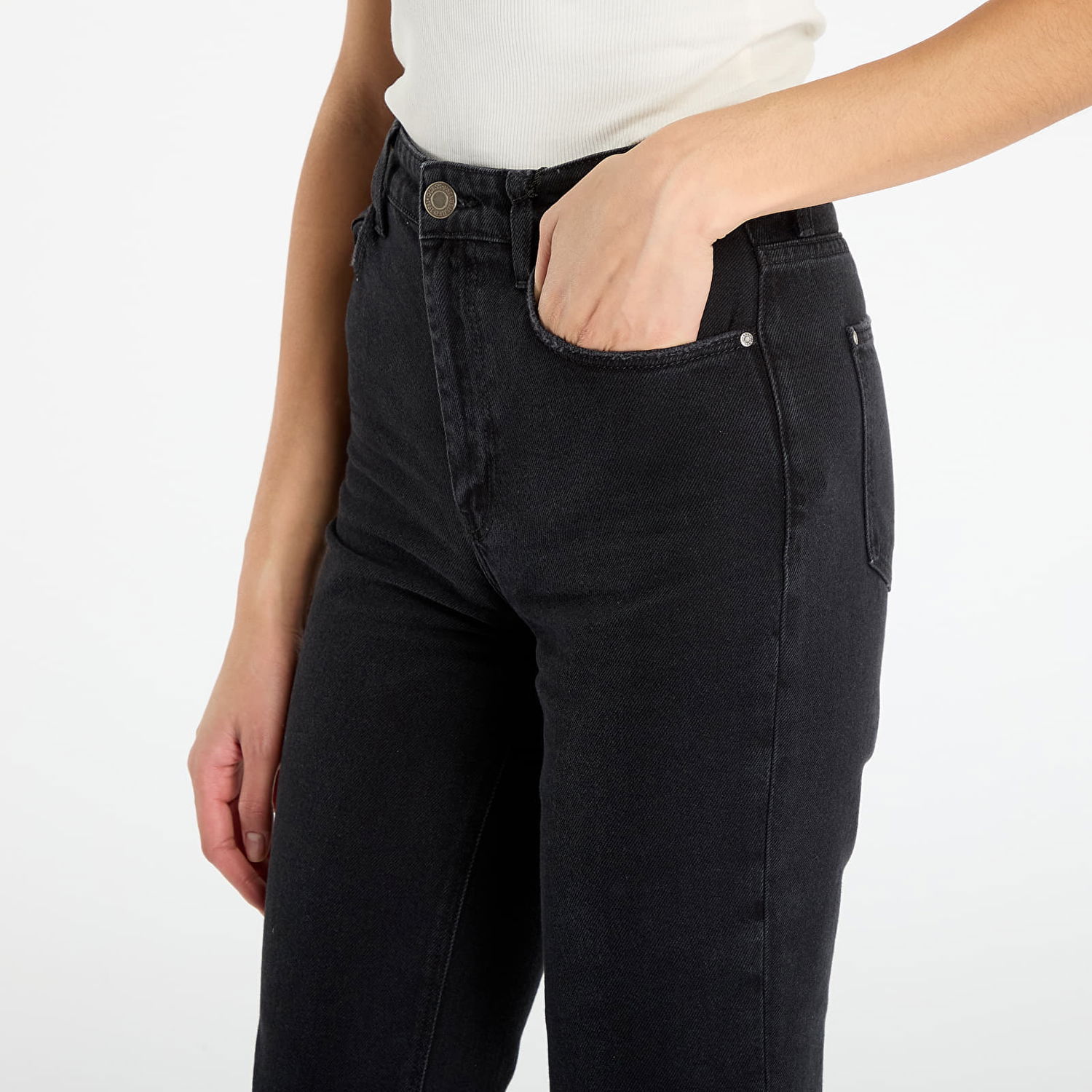 Hlače GUESS 80S High-Waisted Straight-Leg Pants 31 Crna | W5BA33D0981-WNTK, 1