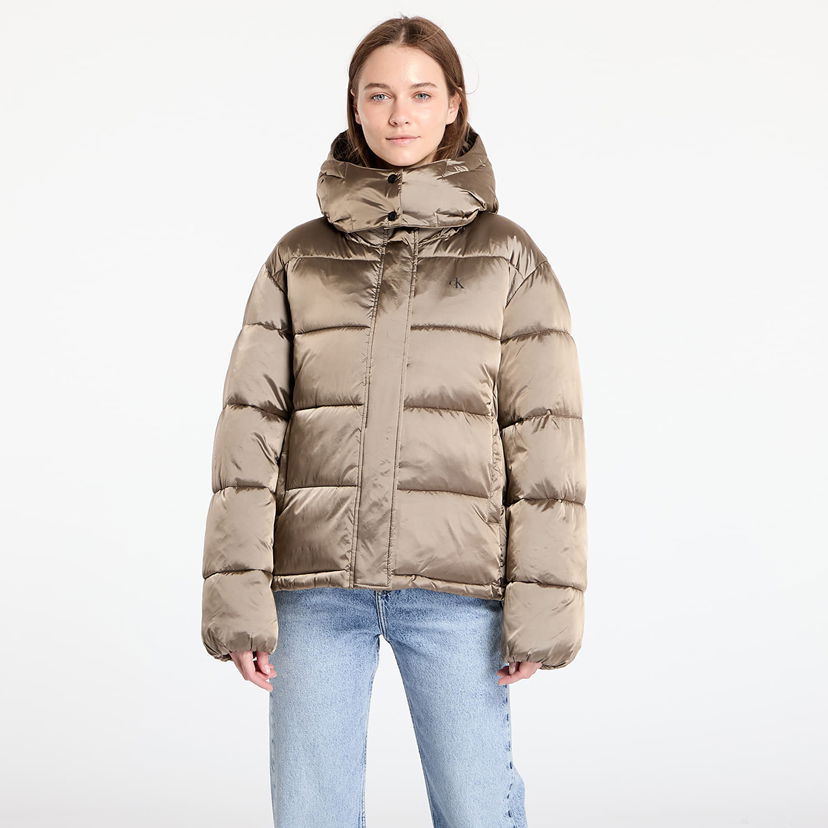 Pernata jakna CALVIN KLEIN Shiny Satin Puffer Jacket Brindle Bež | J20J224616 PAV