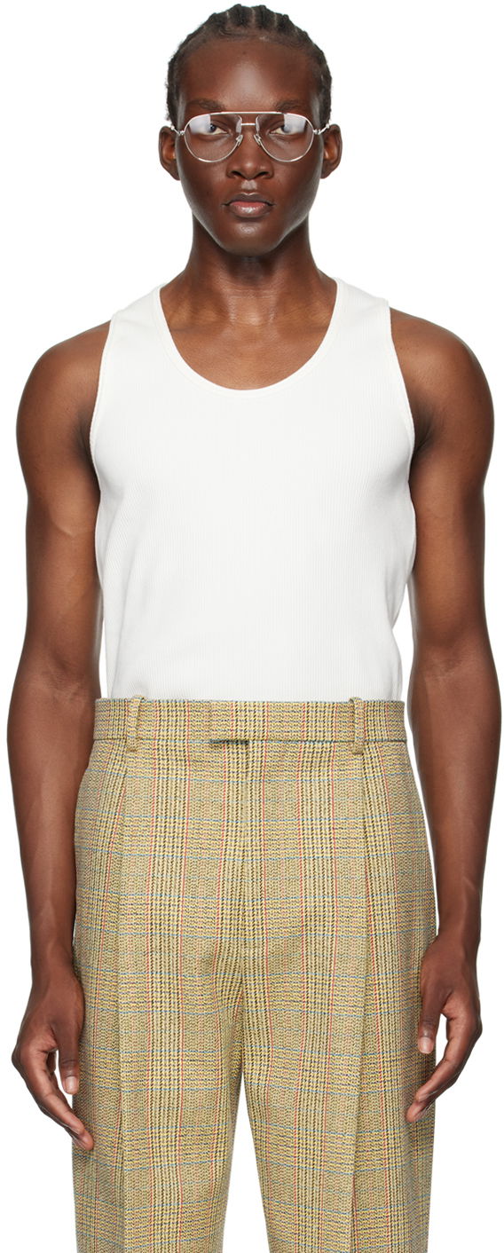 Majica bez rukava Bottega Veneta Rib Tank Top Bijela | 799593 V3Z60 9071