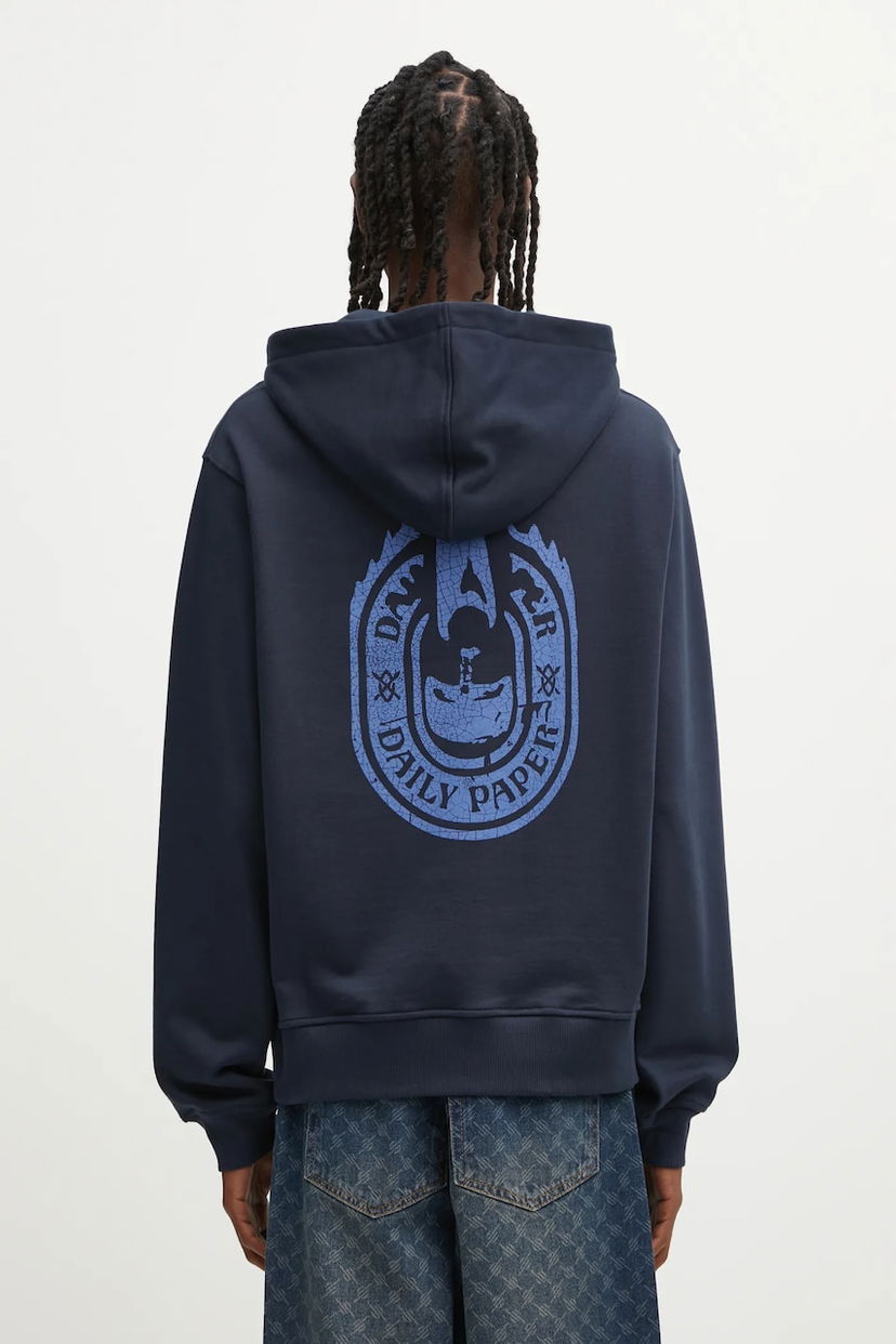 Dukserice DAILY PAPER Daily Paper Candle Label Graphic Print Hoodie Tamnoplava | 2521106