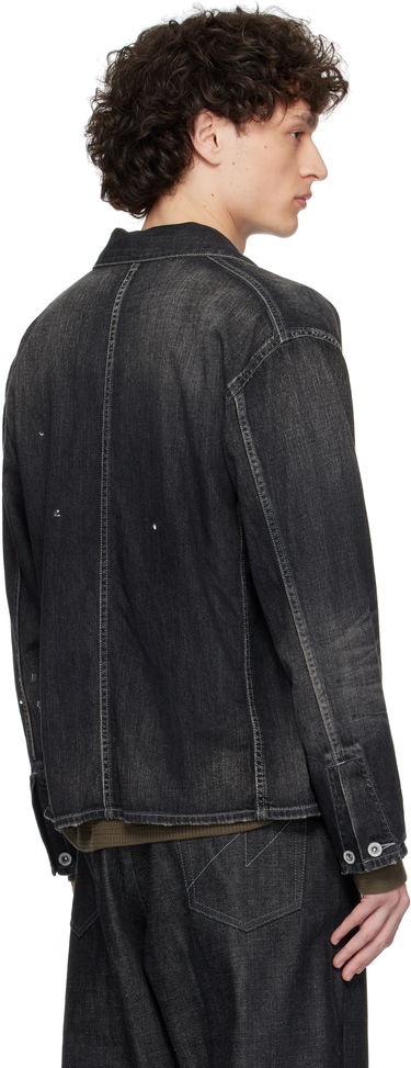 Jakna Neighborhood Neighborhood Washed Denim Coverall Jacket Crna | 251SPNH-JKM02, 2