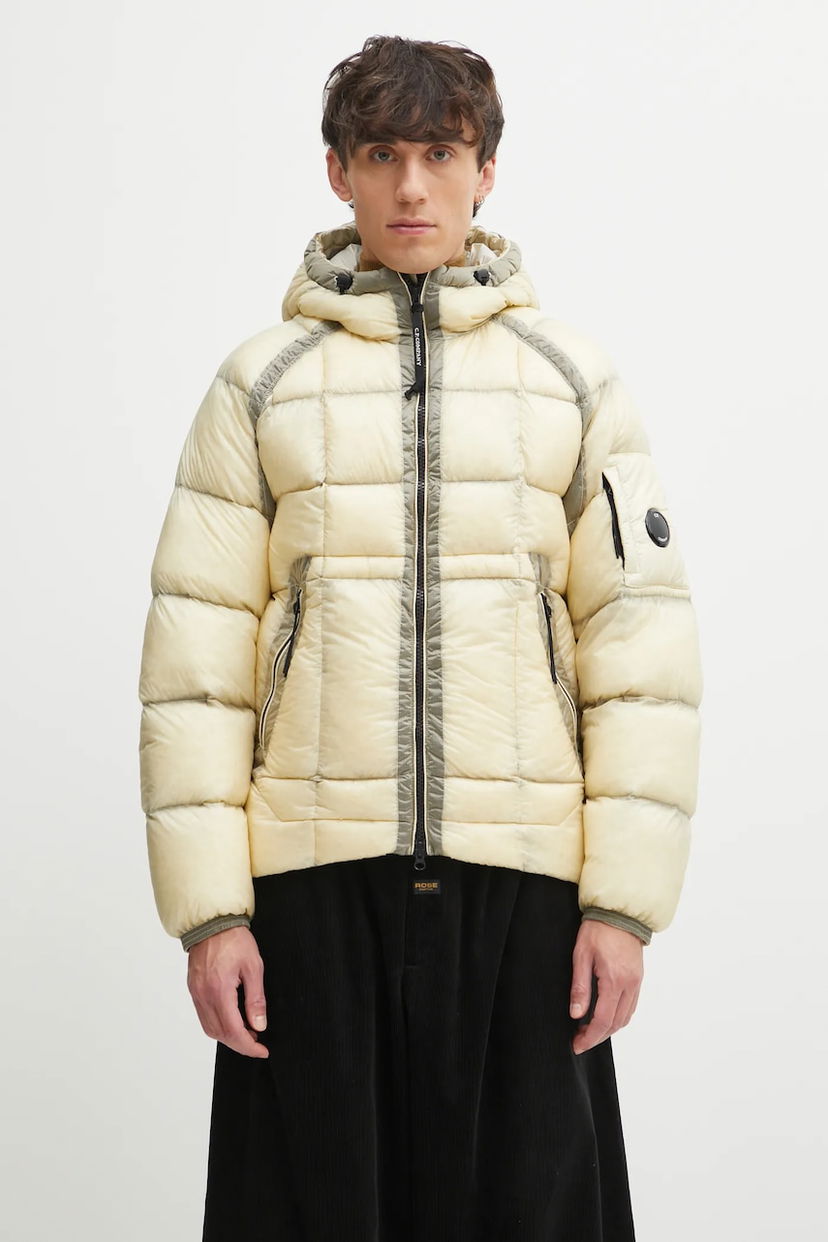 Pernata jakna C.P. Company Winter Hooded Quilted Down Puffer Jacket with Contrast Trim Bež | 19CMOW702A110416A