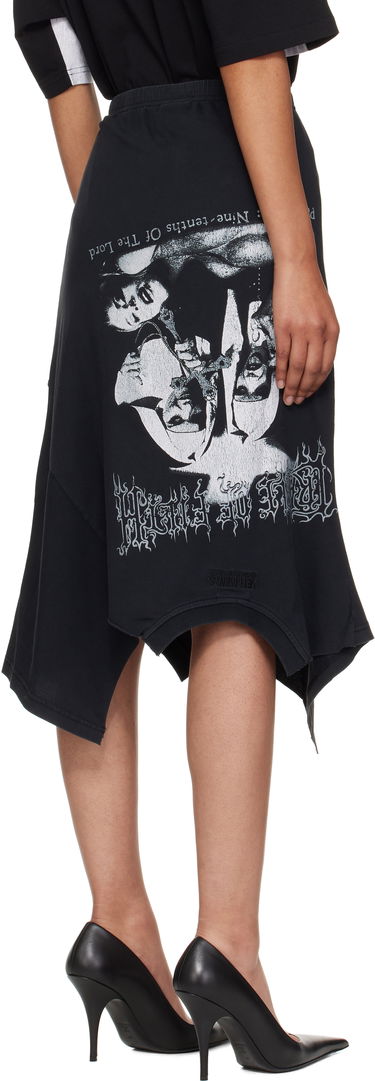 Suknja VETEMENTS Vetements Cradle Of Filth Print Asymmetrical Midi Skirt Crna | WCF76SK690M, 2