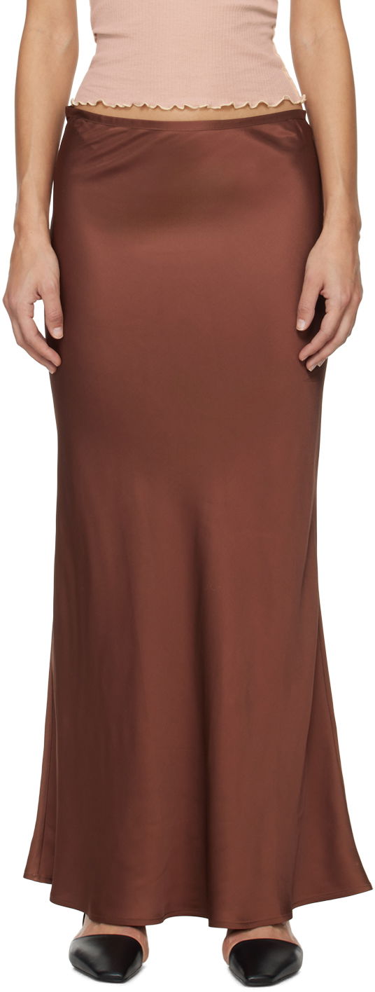 Suknja Baserange Maxi Skirt Smeđa | SKDYF-VI-SP24