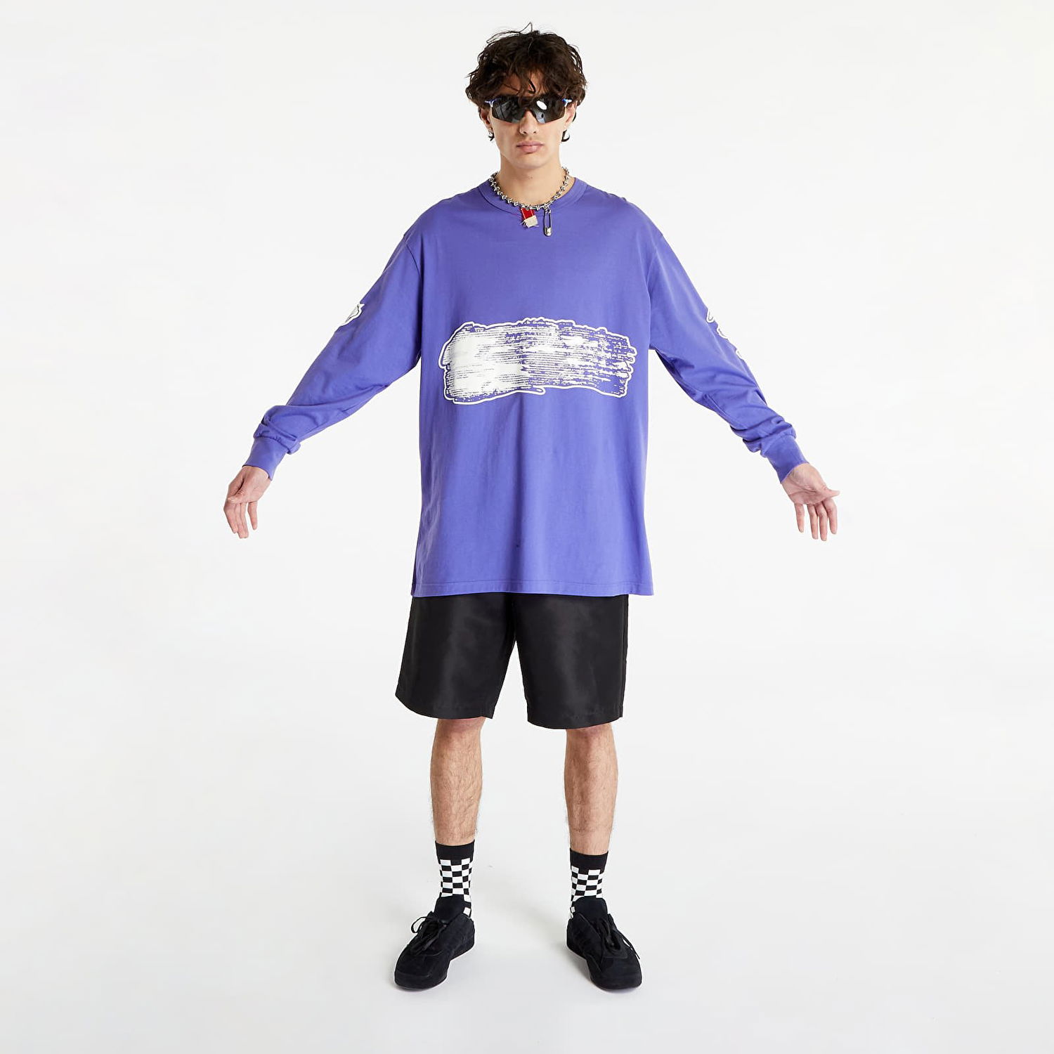 Majica kratkih rukava Y-3 Graphic Logo Long Sleeve Tee Ljubičasta | IA3113, 0