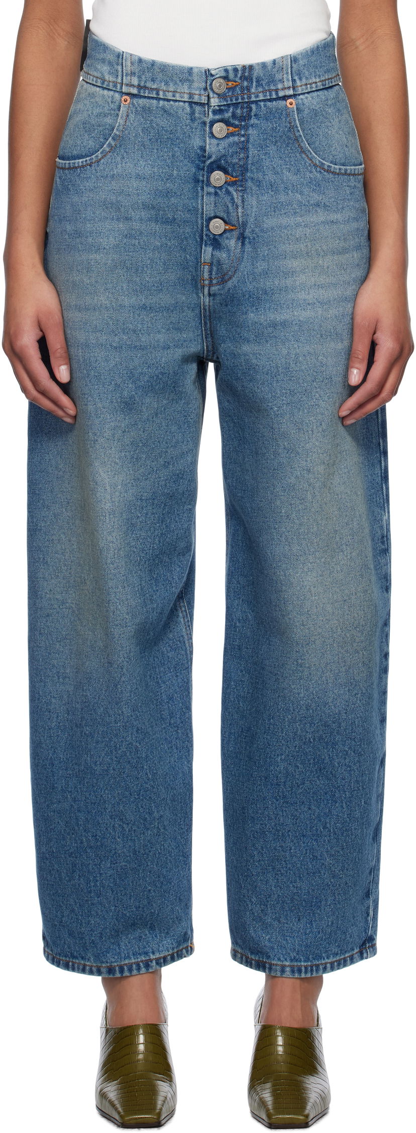 Jeans Maison Margiela MM6 Maison Margiela Button Jeans Plava | S52LA0235 M30018