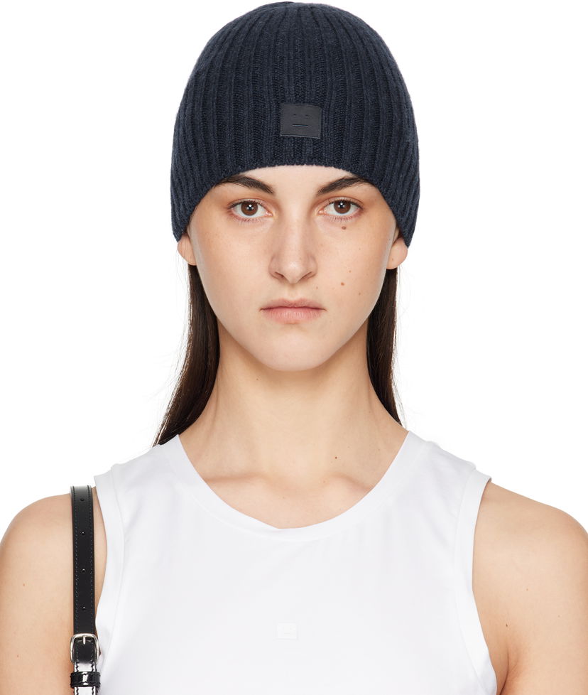 Kapica Acne Studios Acne Studios Knitted Beanie Tamnoplava | C40387-