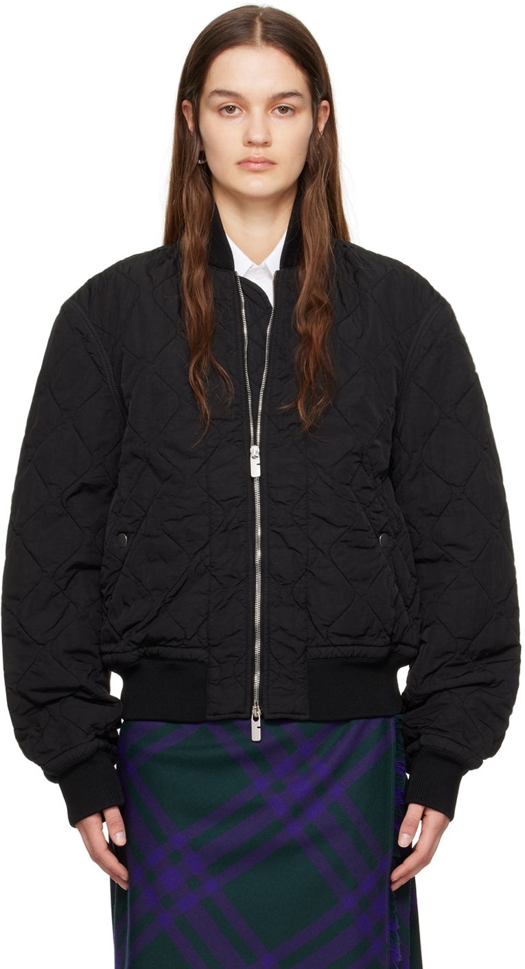 Bomber jakna Burberry Quilted Bomber Jacket Crna | 8083827