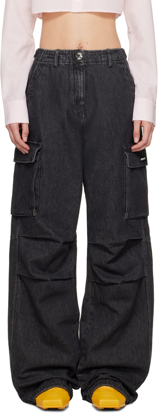 Cargo hlače Coperni Coperni Faded Denim Cargo Pants Crna | COPP40852
