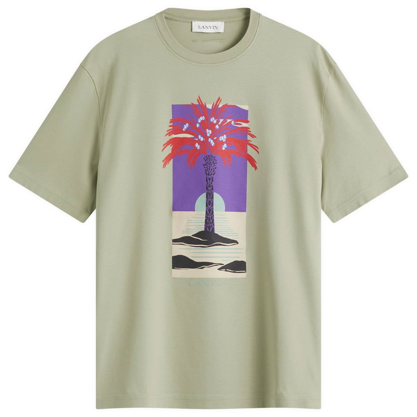 Majica kratkih rukava LANVIN Lanvin Men's Palm Tree Print T-Shirt Zelena | RM-TS0115-J173-P25-025