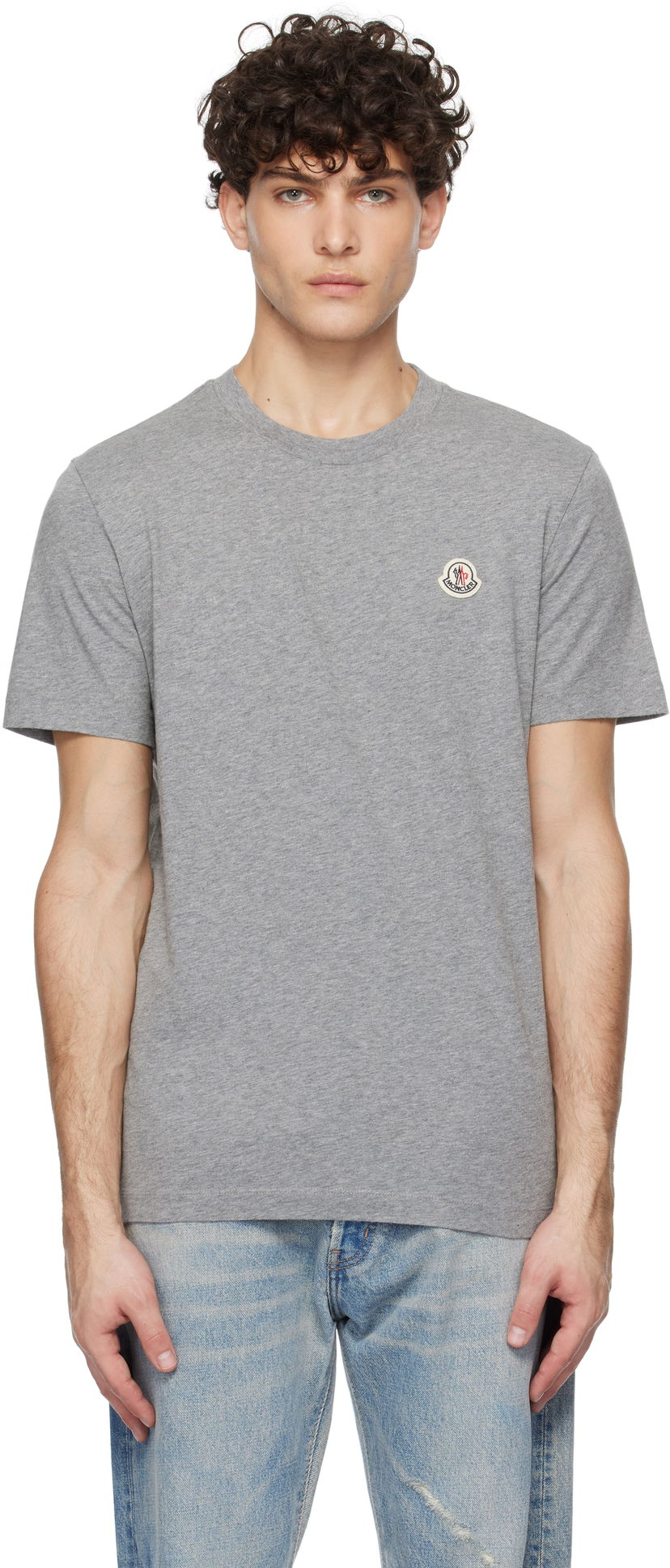 Majica kratkih rukava Moncler Three-Pack Logo Patch T-Shirt Siva | K10918C00026829H8