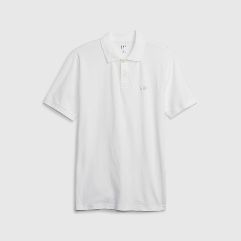 Majica kratkih rukava GAP Logo Pique Polo Optic White Bijela | 586306-05