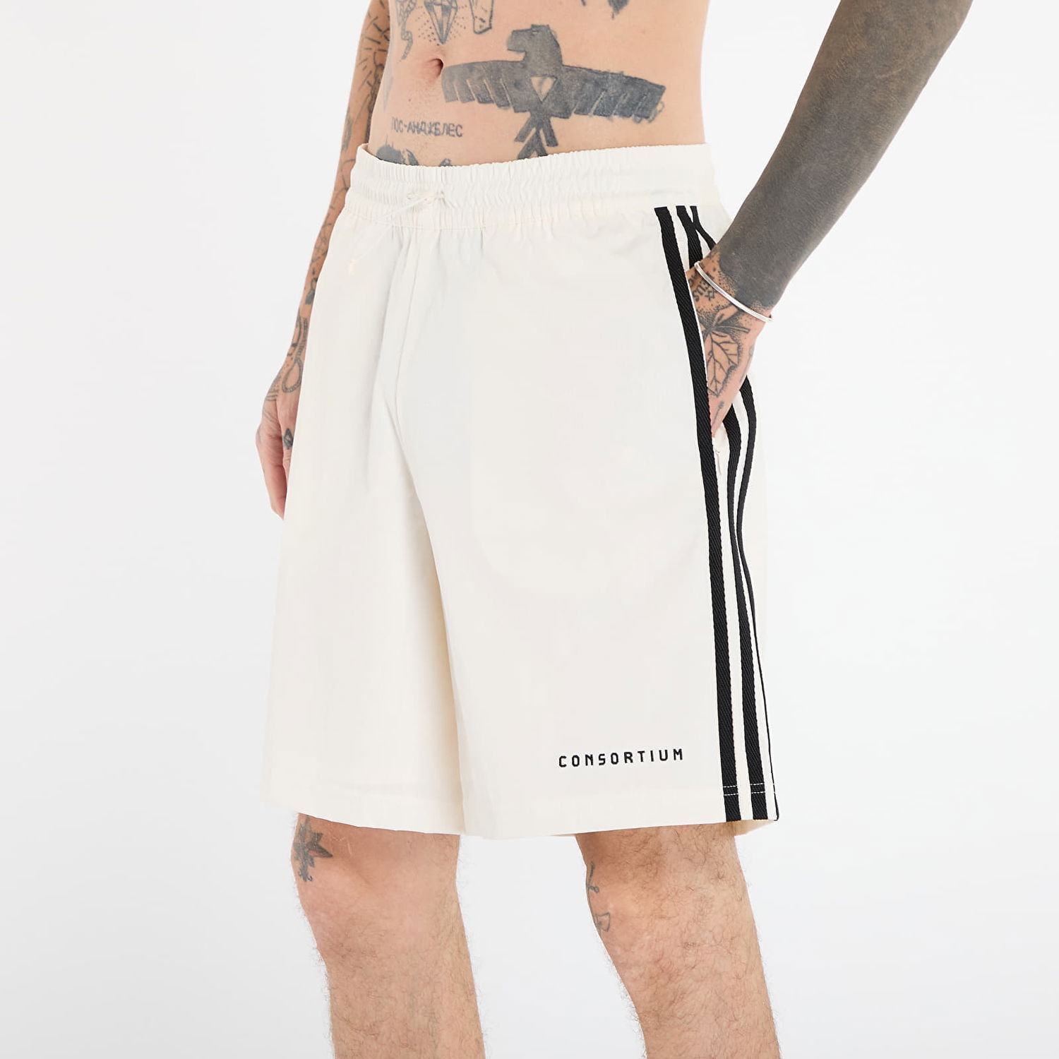Kratke hlače adidas Originals Striped Consortium Shorts XL Bijela | JY8355, 1