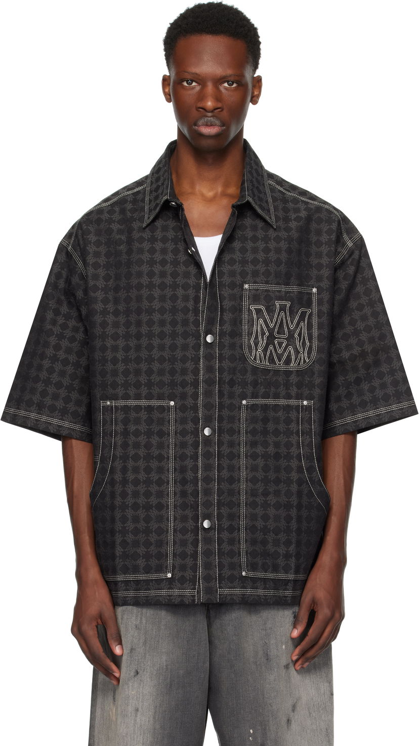 Košulja AMIRI AMIRI 'MA' Quad Work Shirt Crna | AMSTCA1141