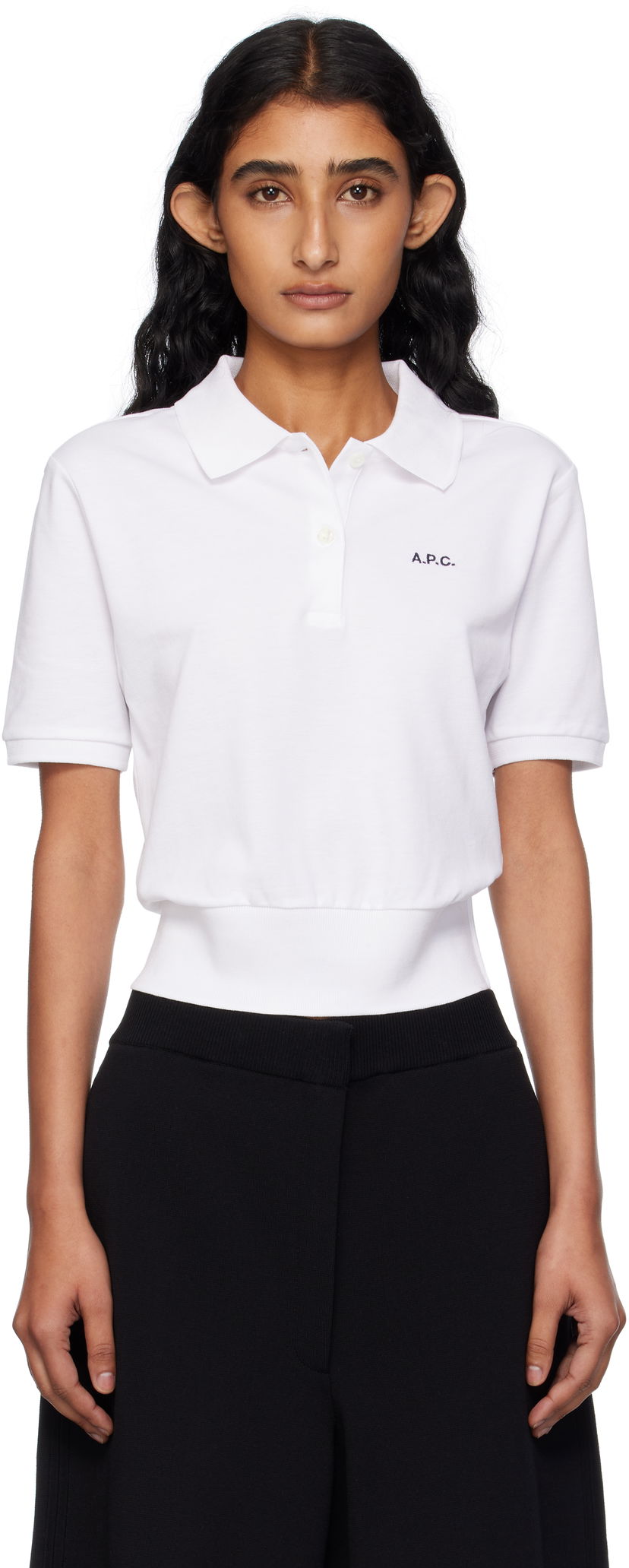 Polo majica A.P.C. A.P.C. Océane Cropped Polo Bijela | COGWZ-F26522