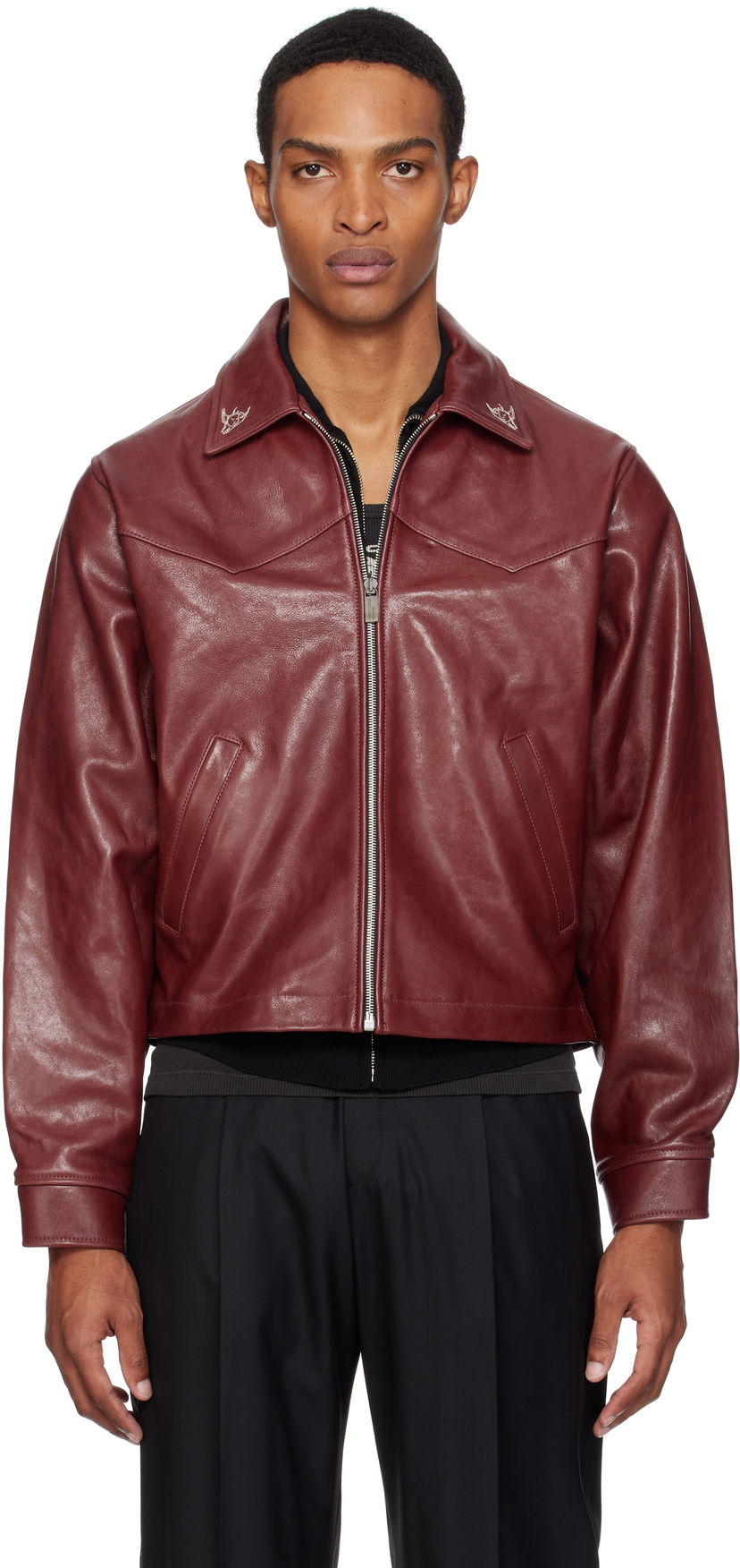 Jakna Enfants Riches Déprimés Enfants Riches Déprimés Principe de l'Amour Western Leather Jacket Tamnocrvena | 030-508