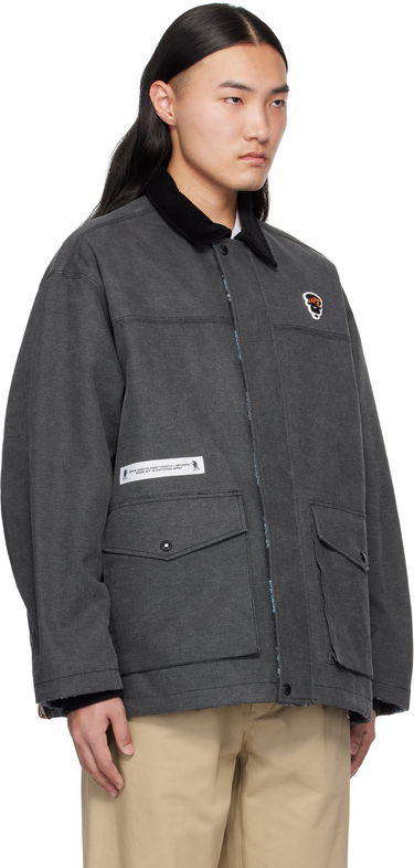 Parka AAPE by A Bathing Ape AAPE by A Bathing Ape Moonface Logo Reversible Utility Jacket Siva | AAPJKM7680XXNBKX, 1
