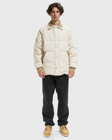 Pernata jakna Drôle de Monsieur Quilted Jacket with Embroidered Logo and Corduroy Collar Bež | I-CT139-PL163-OW, 1