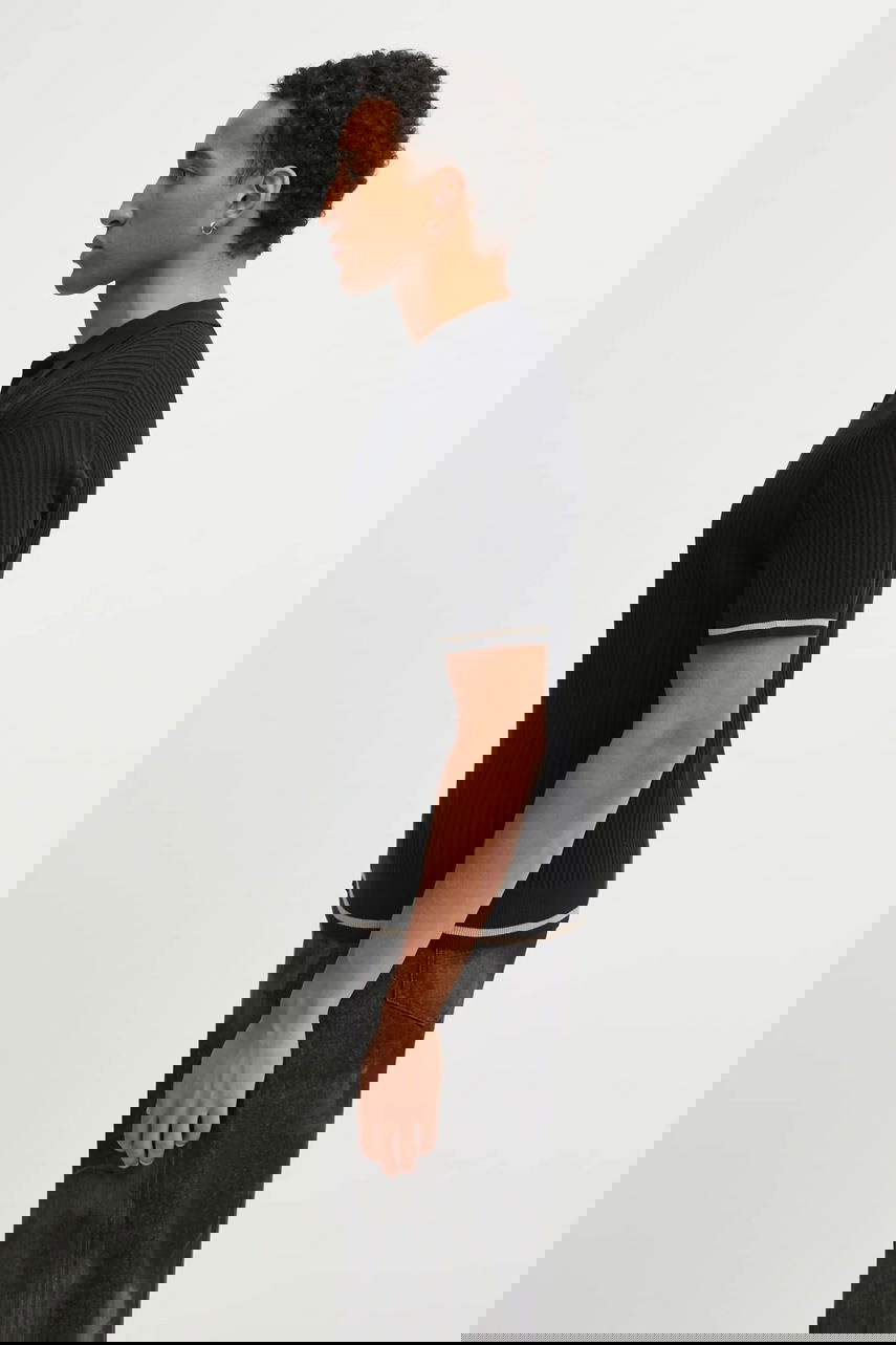 Polo majica Filling Pieces Cotton Fine Knit Polo Crna | 422570500127, 1