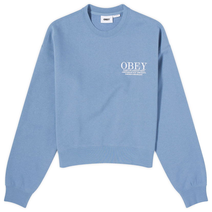 Dukserice OBEY Cities Crewneck Plava | 211600155-COE