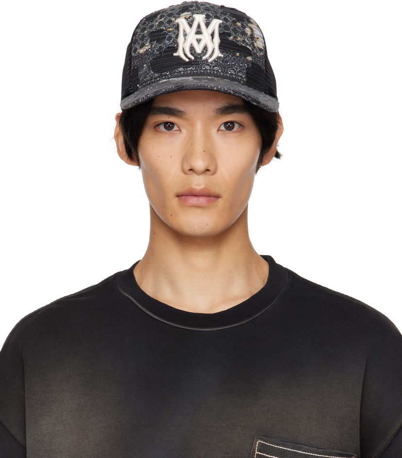 Kapa AMIRI AMIRI Bandana Repair Trucker Cap Crna | AMHATR1028