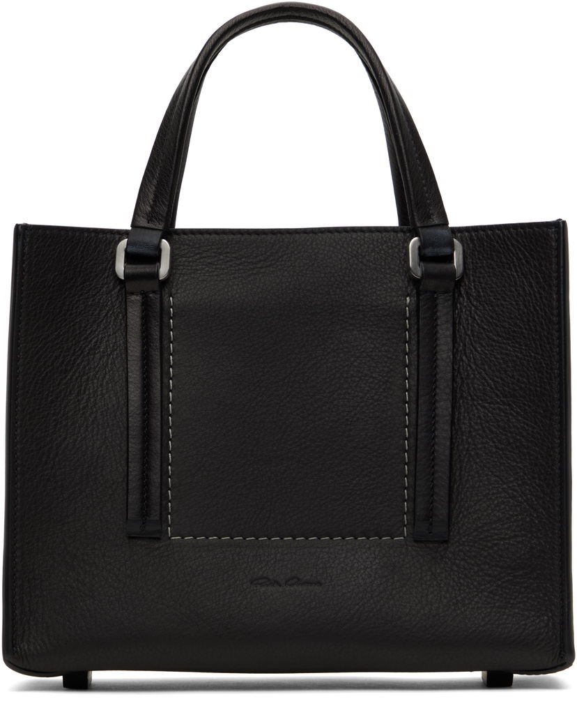 Torba za rame Rick Owens Rick Owens Mini Edith Shopper Tote Crna | RA01E0652 LCN