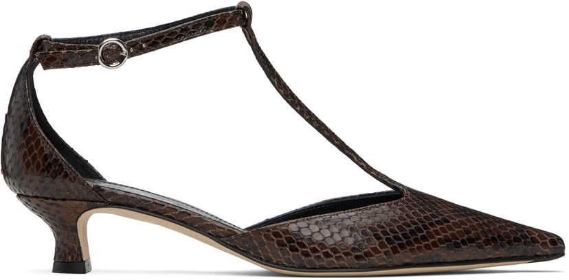 Njega cipela Aeyde Aeyde Liz T-Bar Kitten Heels Smeđa | A11-PU0596006003-225