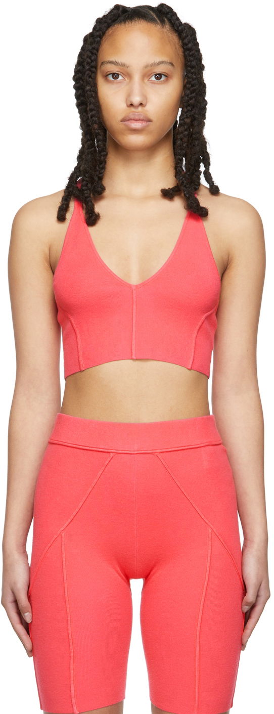 Majica bez rukava Helmut Lang Helmut Lang Ribbed Bra Top Ružičasta | M02HW712