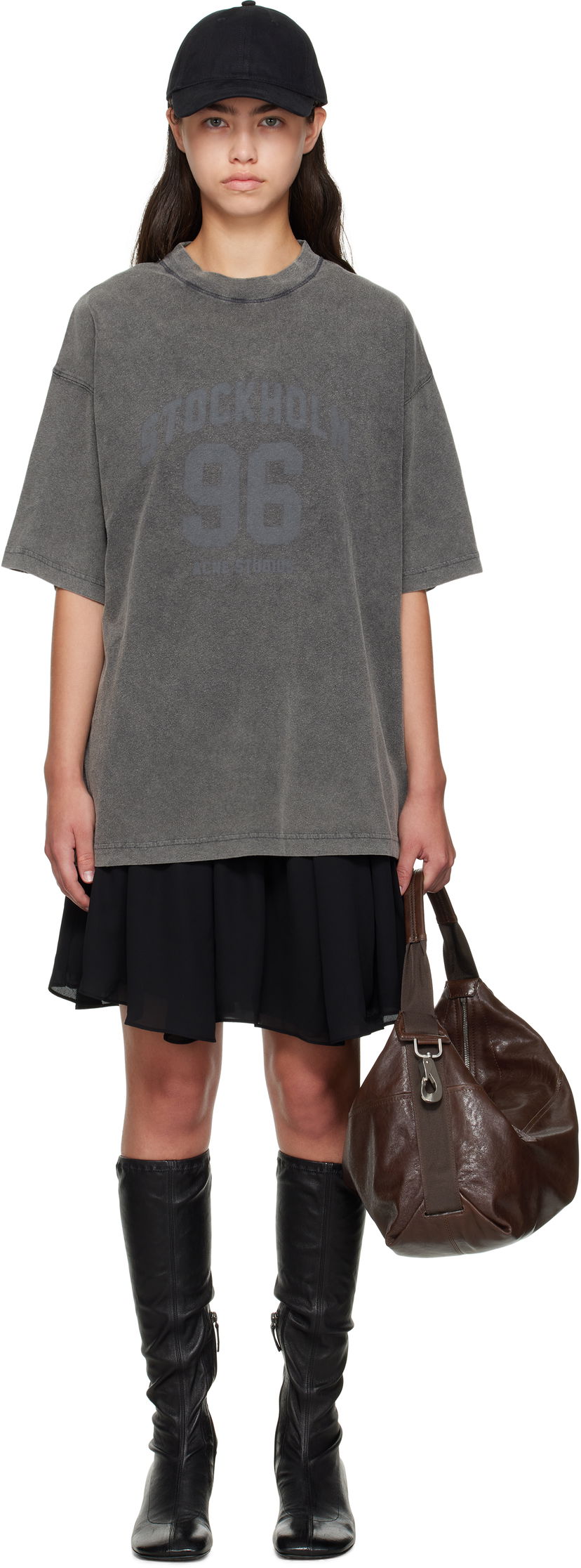 Haljina Acne Studios Acne Studios T-Shirt Minidress Crna | A20836-