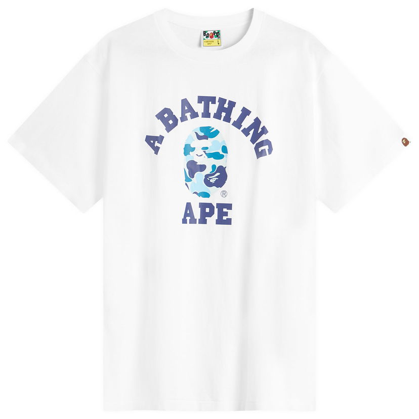 Majica kratkih rukava BAPE A Bathing Ape ABC Camo College Tee, Size Large Bijela | 001TEL301005M-WBK
