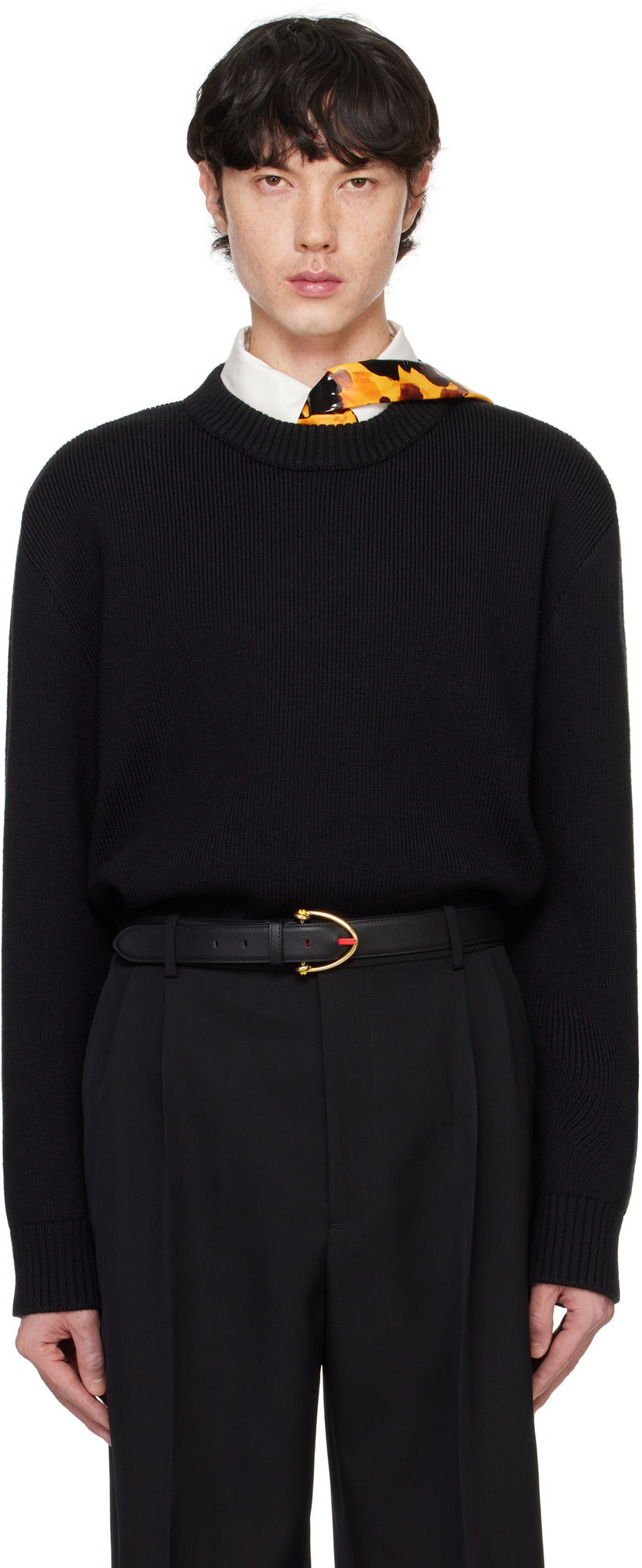 Džemper Bottega Veneta Wool Tailored Sweater Crna | 804253 V4O20 1000