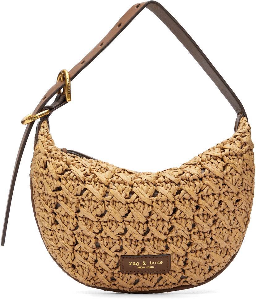 Torba za rame rag & bone Rag & Bone Mercer Small Raffia Shoulder Bag Bež | RF100901