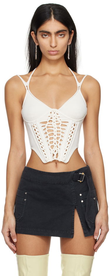 Majica bez rukava Dion Lee Braided Corset Top Bijela | A7774PS24, 0