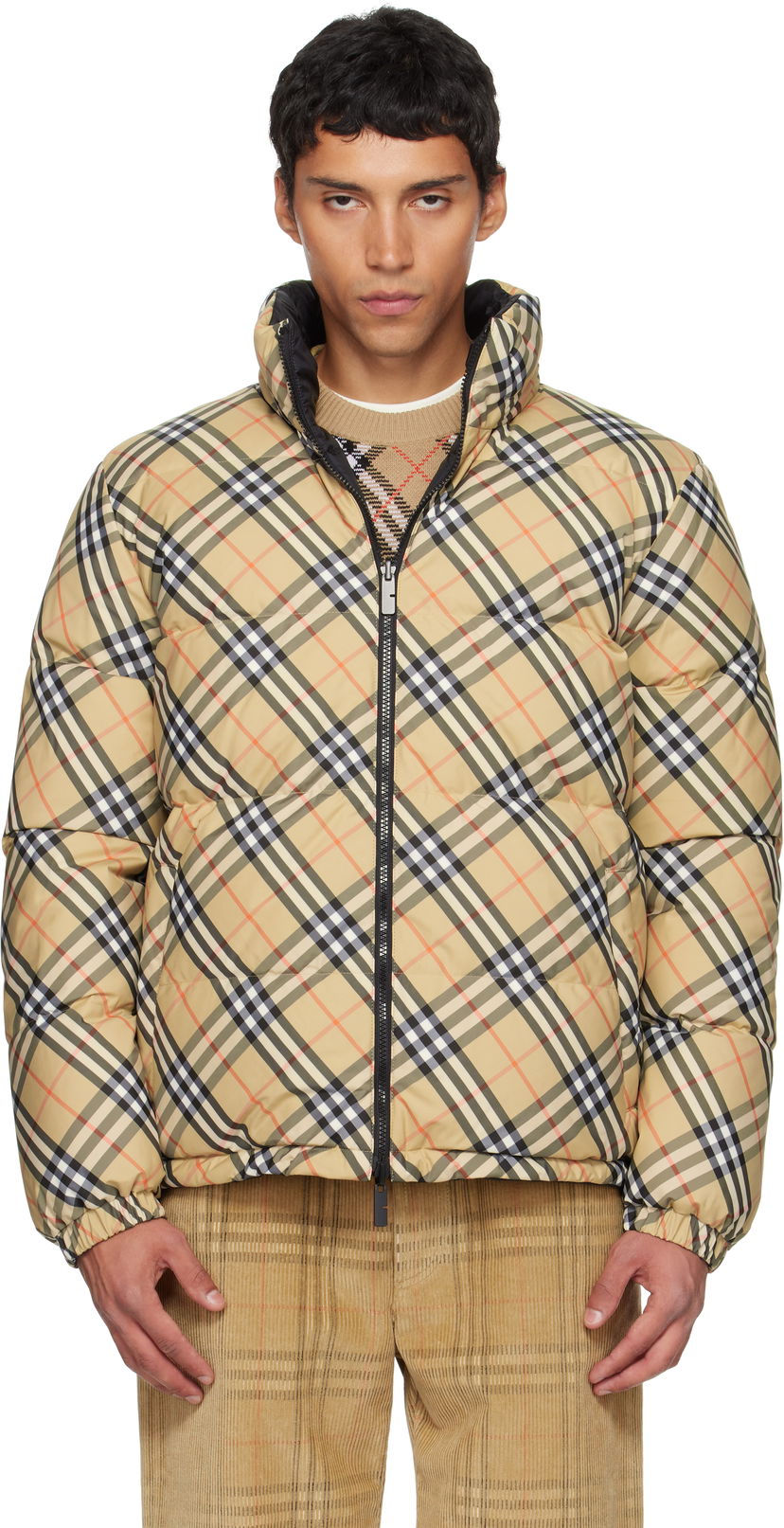 Pernata jakna Burberry Burberry Check Puffer Jacket Bež | 8111379