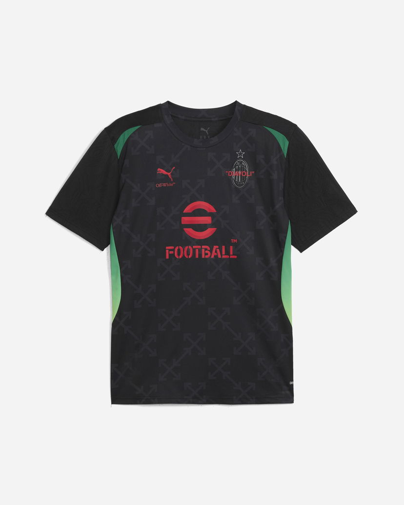 Majica kratkih rukava Puma AC Milan x Off-White Prematch Jersey Black / Red Crna | 783005-04