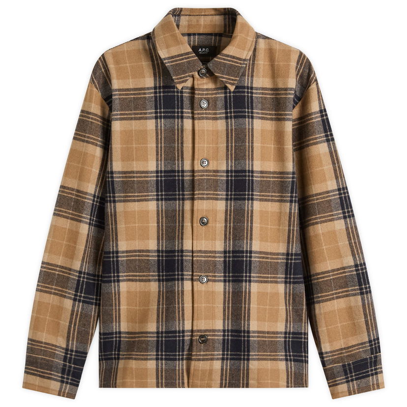 Košulja A.P.C. A.P.C. Bobby Check Wool Overshirt Smeđa | WOARF-H02884-IAK