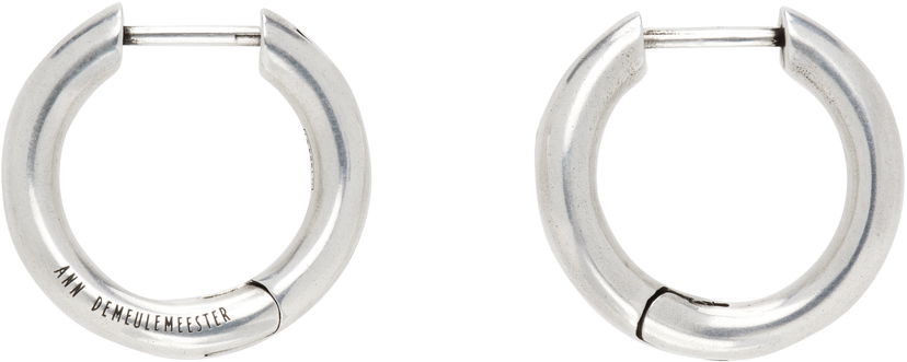 Naušnice Ann Demeulemeester Ann Demeulemeester Alina Silver-Tone Hoop Earrings Metalik | 2520-W-JE06-JW020-070