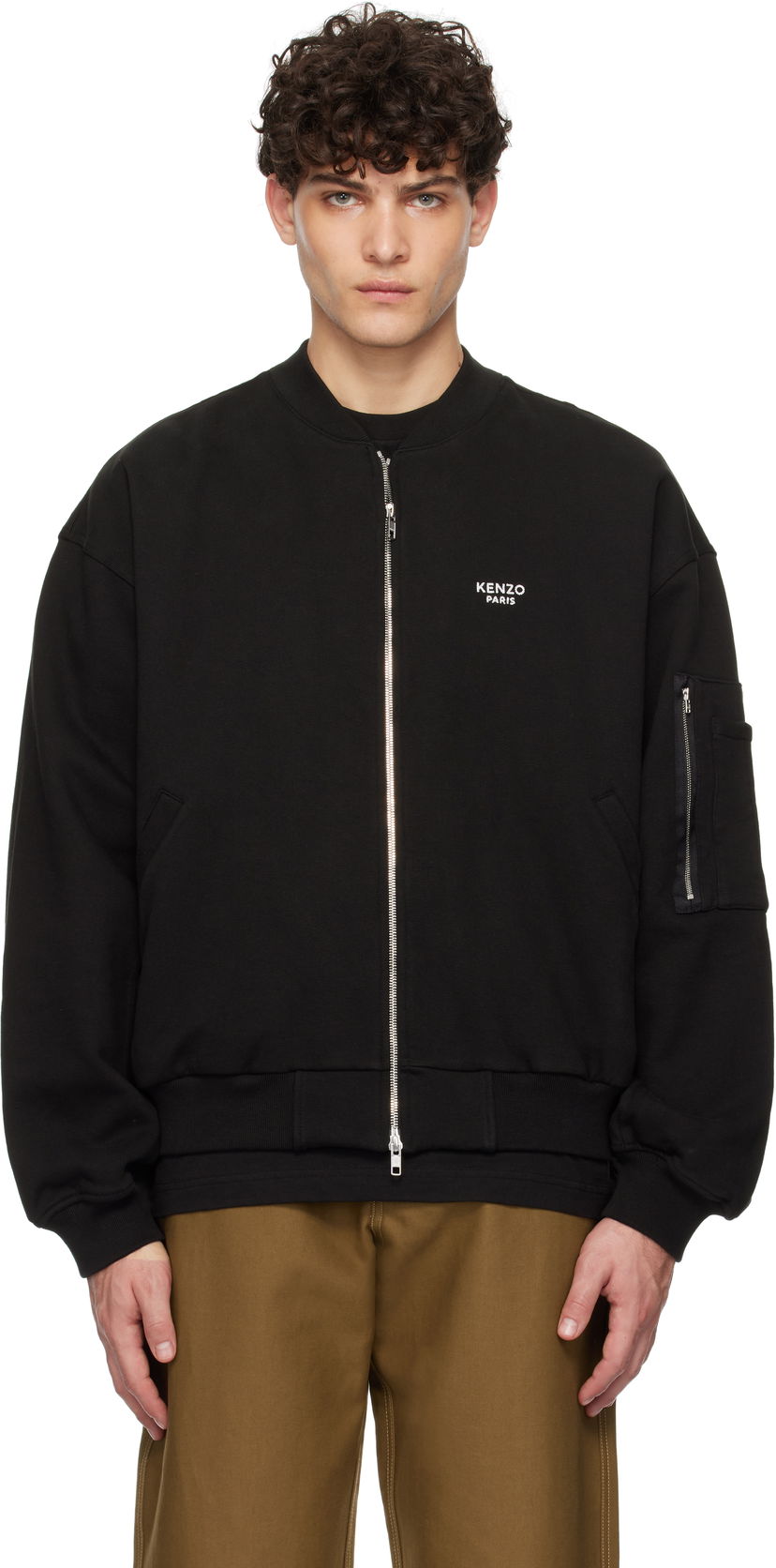 Bomber jakna KENZO Paris Pop Embroidered Bomber Jacket Crna | FF55BL2124MT
