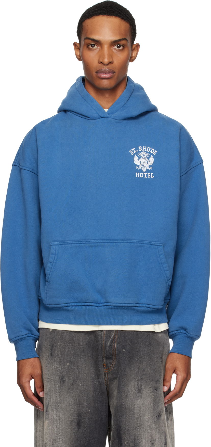 Dukserice Rhude Rhude 'St Rhude' Seal Hoodie Plava | RHPF25HO01012