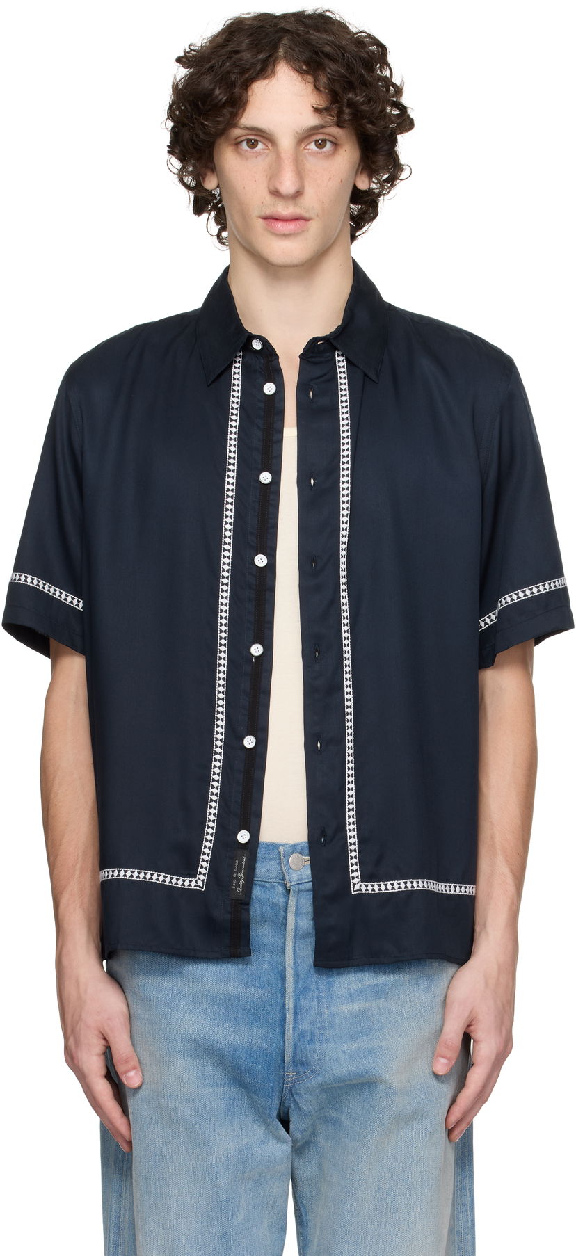 Košulja rag & bone rag & bone Dalton Embroidered Shirt Tamnoplava | MBW25PA027SVML