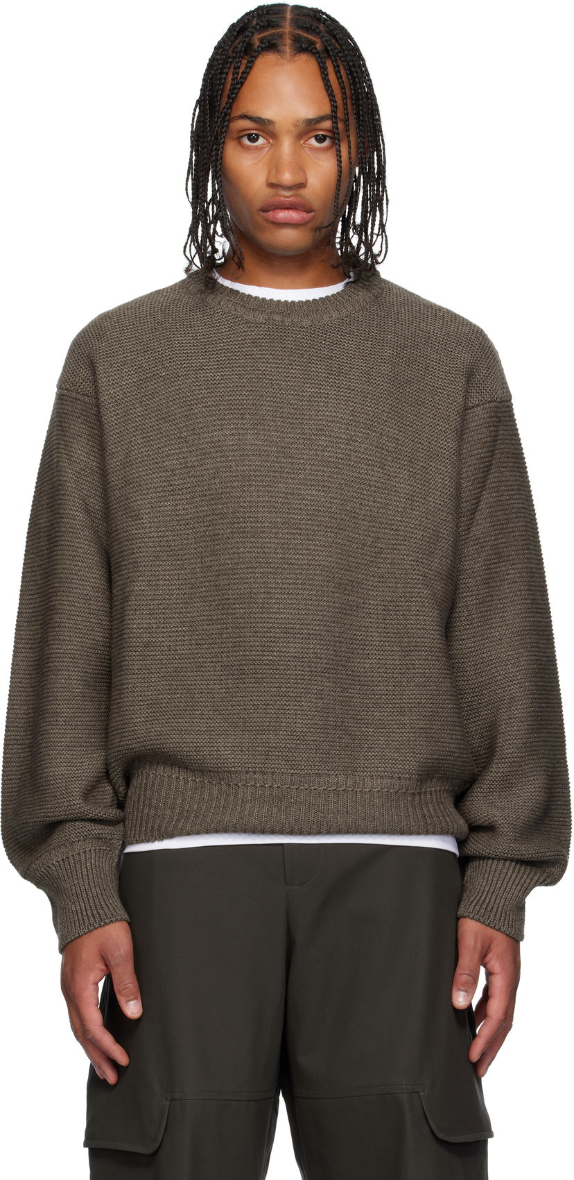 Džemper sage NATION Sage Nation Mackenzie Knit Wool Sweater Smeđa | S064 MACKENZIE KNIT WOOL MUSHR