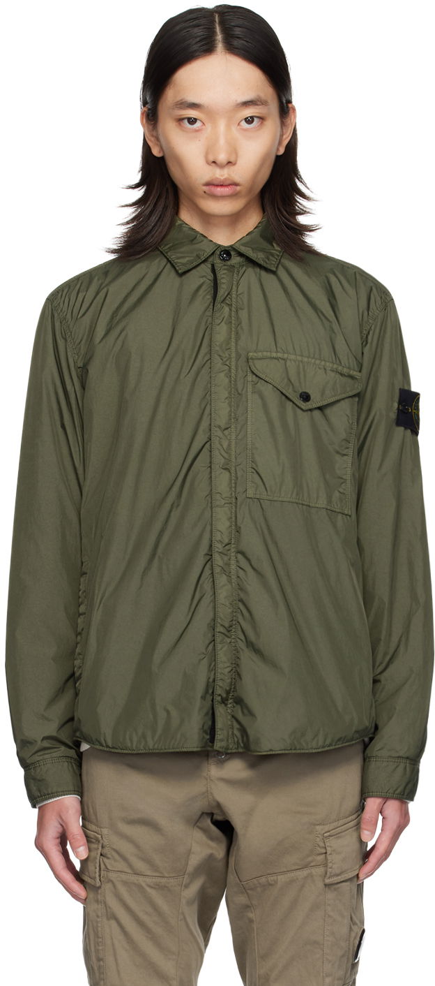 Jakna Stone Island Khaki Wind-Resistant Jacket Zelena | 8115Q0123