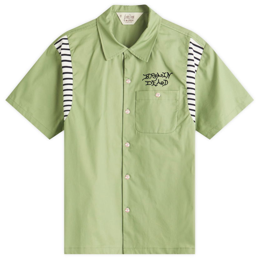 Košulja Brain Dead Brain Dead Cobra Flocked Bowling Shirt, Size Large Zelena | BDS25T040042-SPT