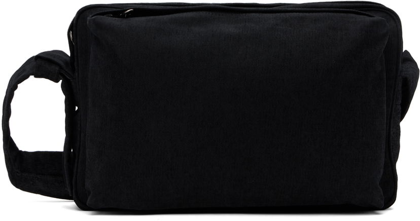 Torba za rame Solid Homme Solid Homme Washed Velvet Denim Cross Bag Crna | S243BA01