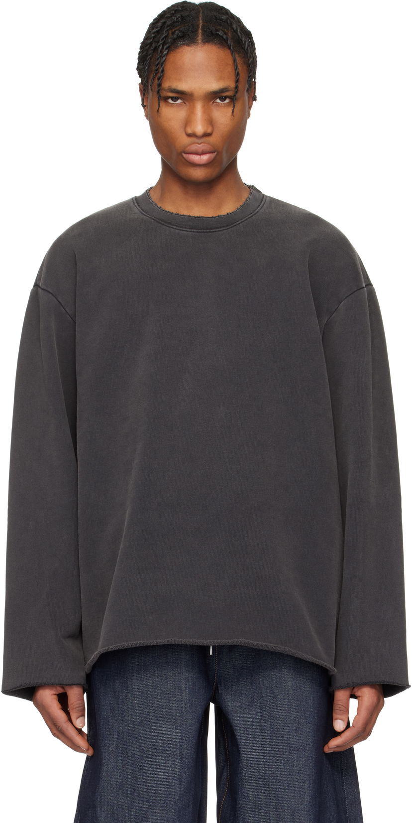 Džemper Helmut Lang Helmut Lang Garment-Dyed Upstate Sweatshirt Siva | O10HM502